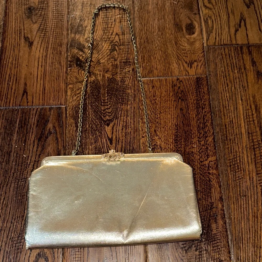VTGElegant Gold Evening Clutch/Shoulder Bag